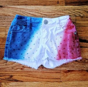 Red white & blue flag Fourth of July Jean shorts